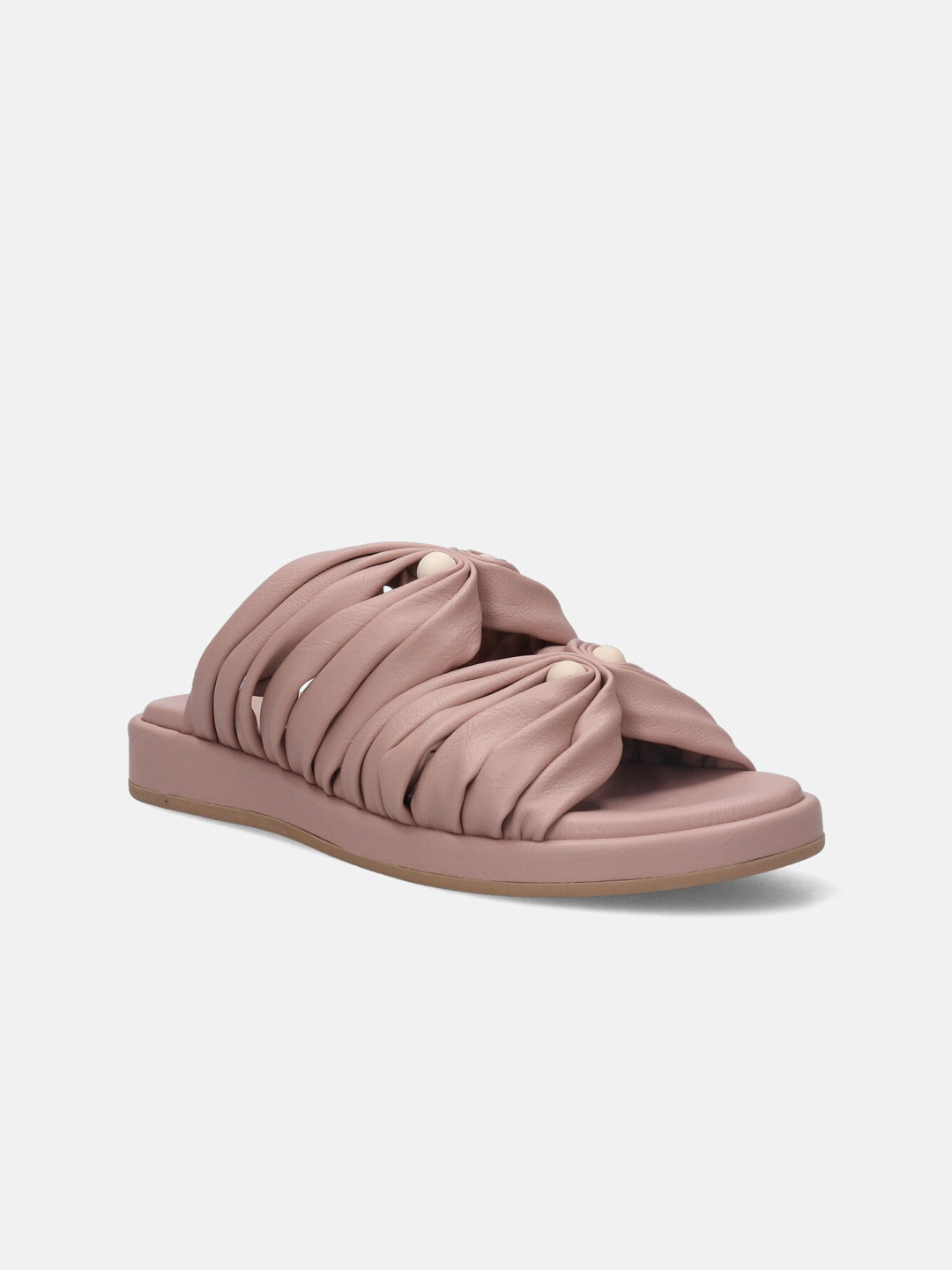 BAGATT Women Ravenna Textured Open Toe Flats with Bows