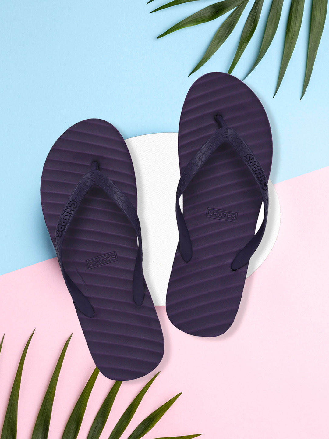 CHUPPS Women Monochrome Collection Rubber Thong Flip-Flops