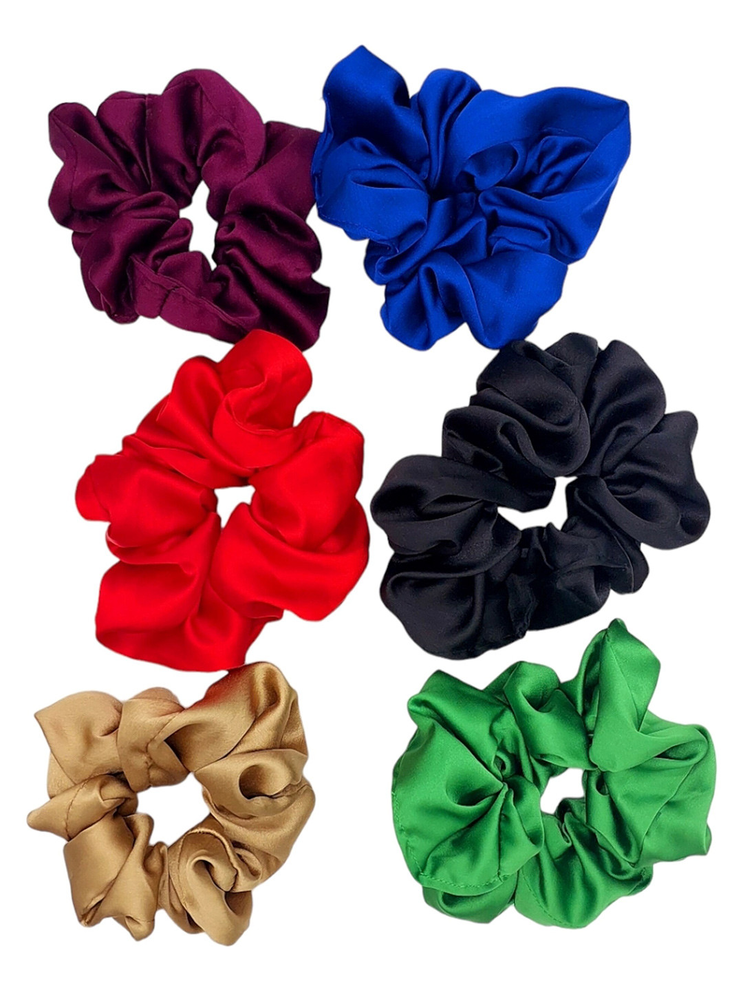 DIAN Assorted Pack of 6 XL Satin Hair Scrunchies