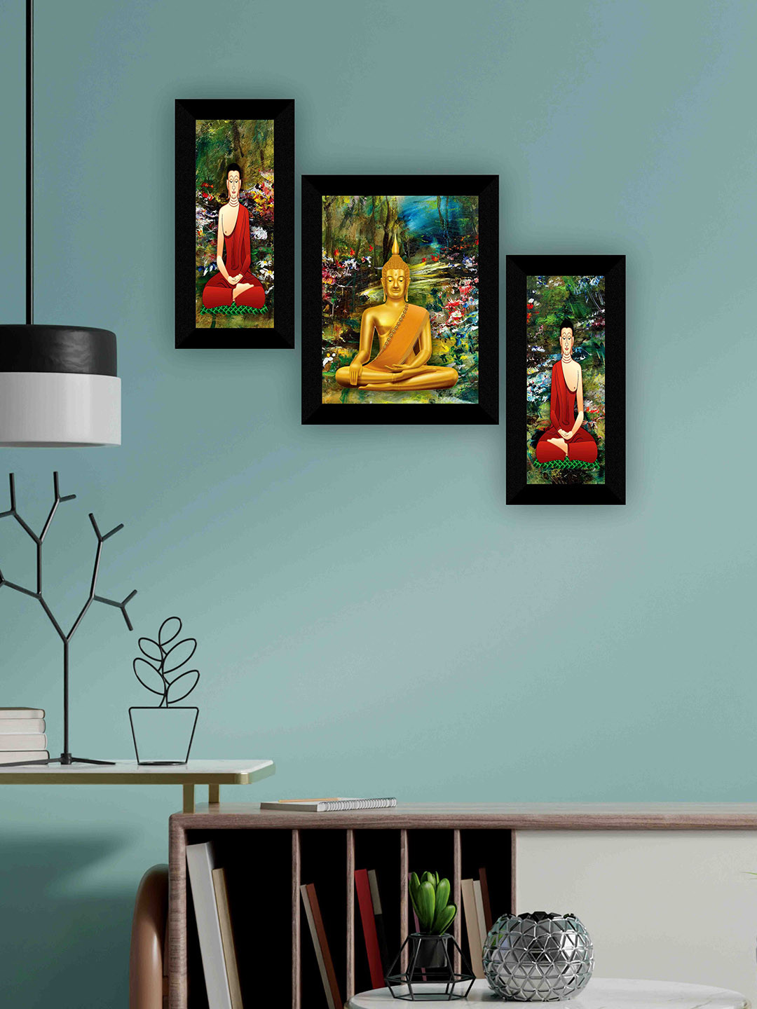 SAF Modern art Canvas 3 Piece Wall Rectangle Paintings Wall Art-13.4 x 10.4In