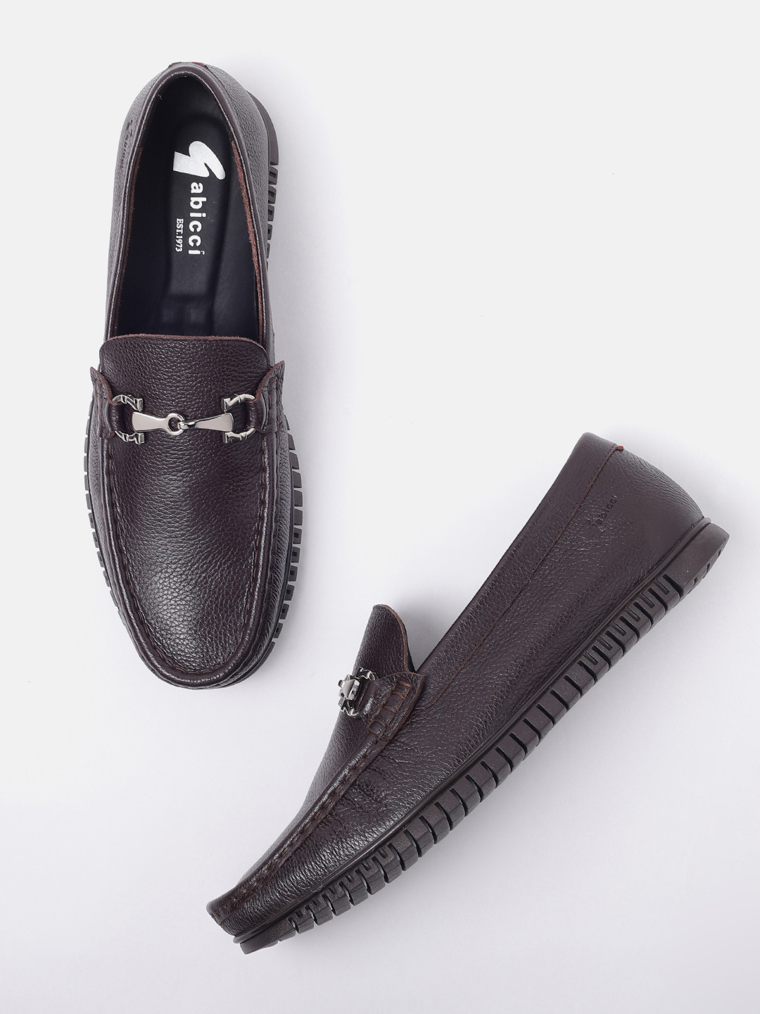 GABICCI Men Textured Leather Horsebit Loafers