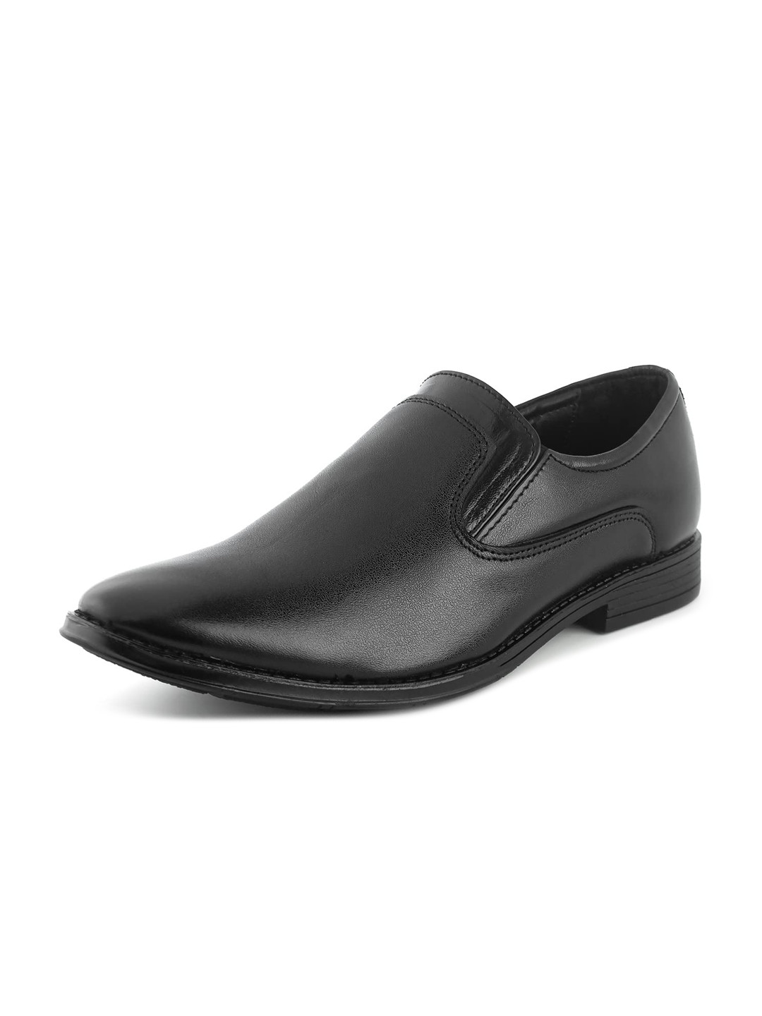 Goatter Men Textured Genuine Leather Formal Slip-On Shoes