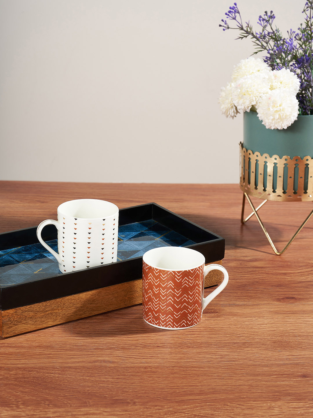 Living scapes by Pantaloons Astronaut White Conversational Bone China Handmade 2 Piece Mugs-300ml