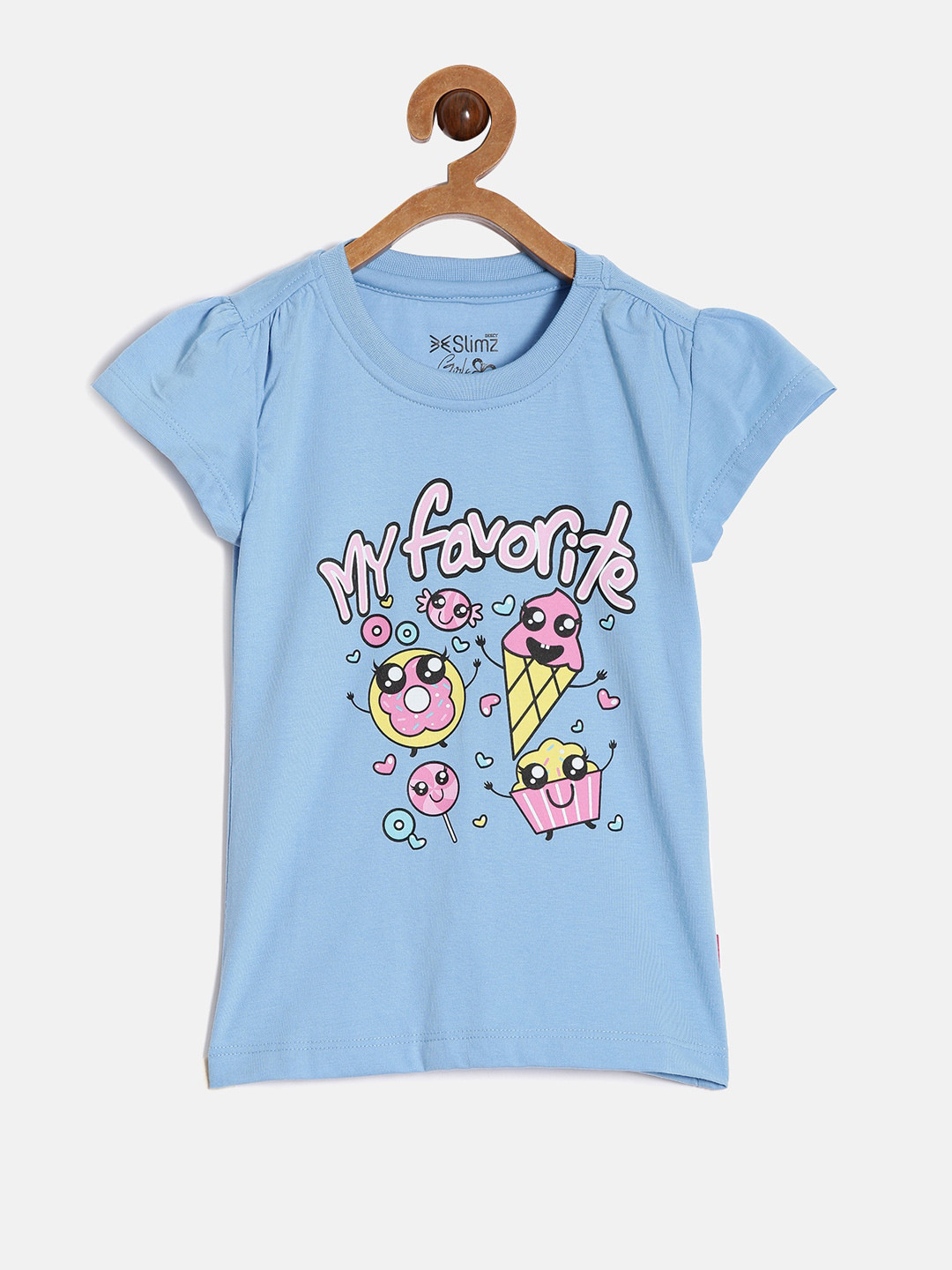 DIXCY SCOTT Slimz Girls Graphic Printed Cap Sleeves Cotton Comfort Fit T-shirt