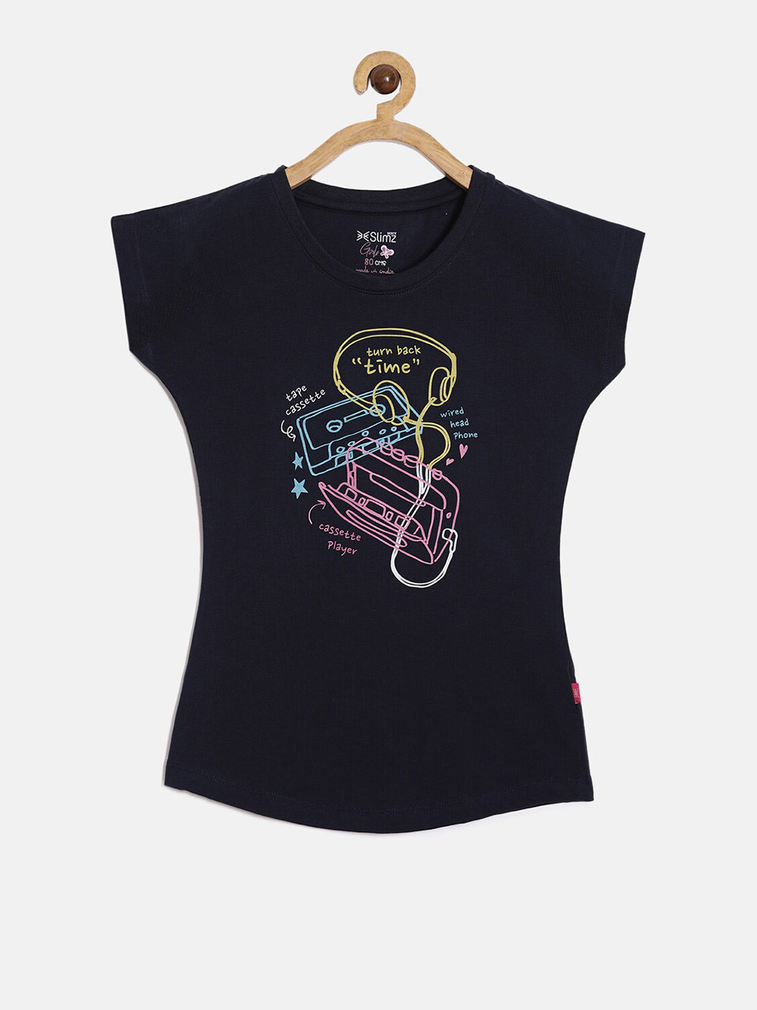 DIXCY SCOTT Slimz Girls Graphic Printed Extended Sleeves Cotton Comfort Fit T-shirt