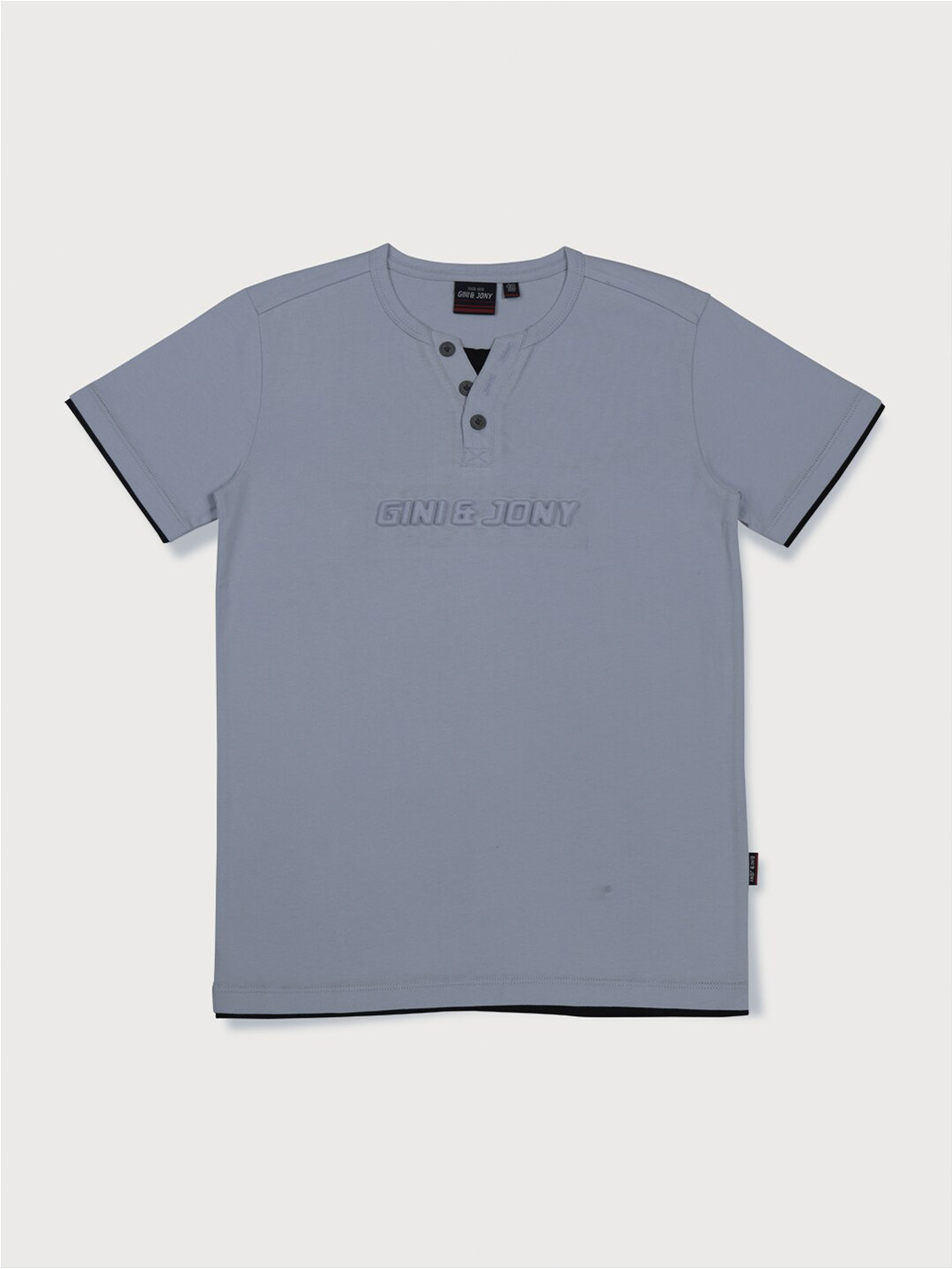 Gini and Jony Boys Henley neck Short Sleeves Cotton T-shirt