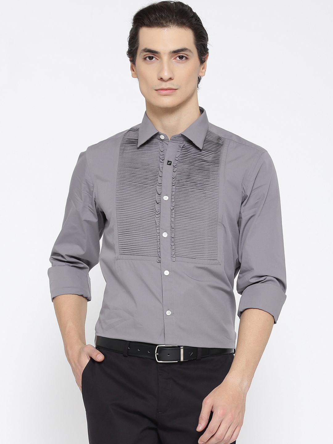 grey party wear shirt