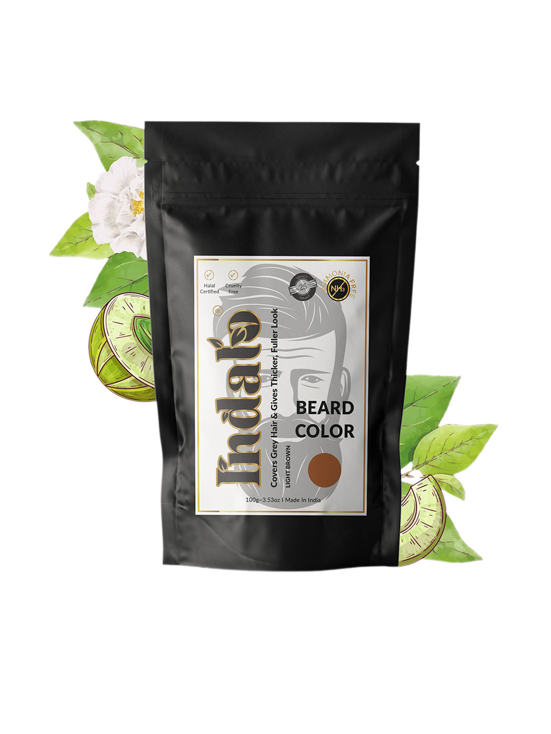 INDALO Men Beard Color 100 gm - Light Brown