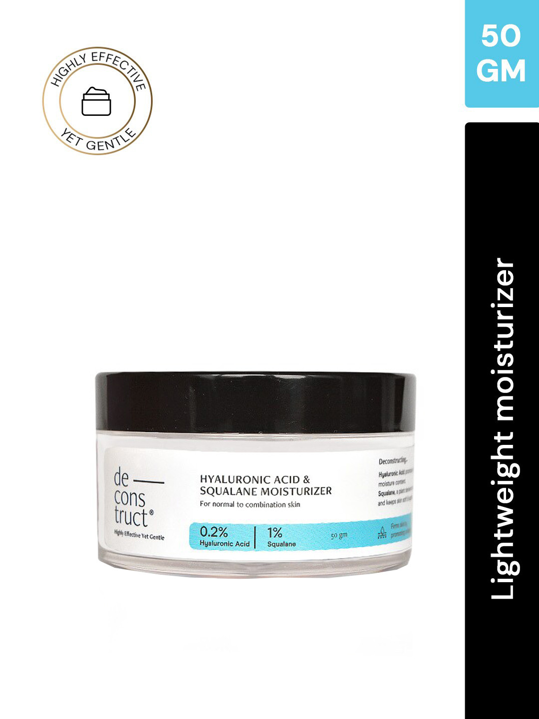 deconstruct 0.2% Hyaluronic Acid & 1% Squalane Face Moisturizer - 50 gm