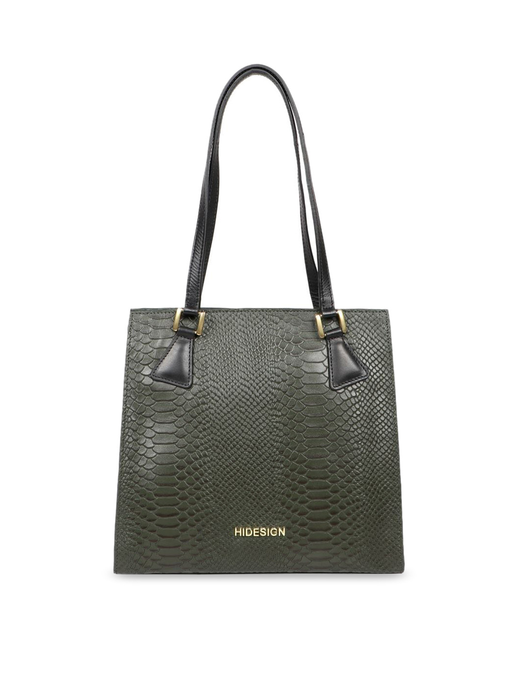 Hidesign Women Green Textured Leather Shoulder Bag