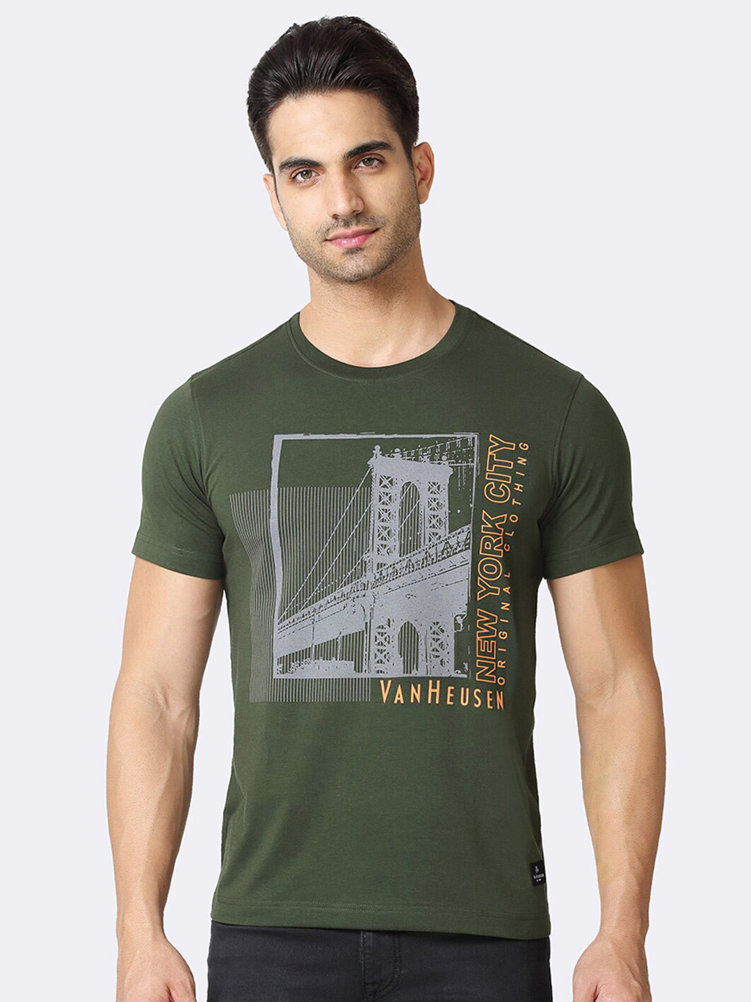 Van Heusen Innerwear Athleisure Chest Print Crew Neck Short Sleeve T-Shirt