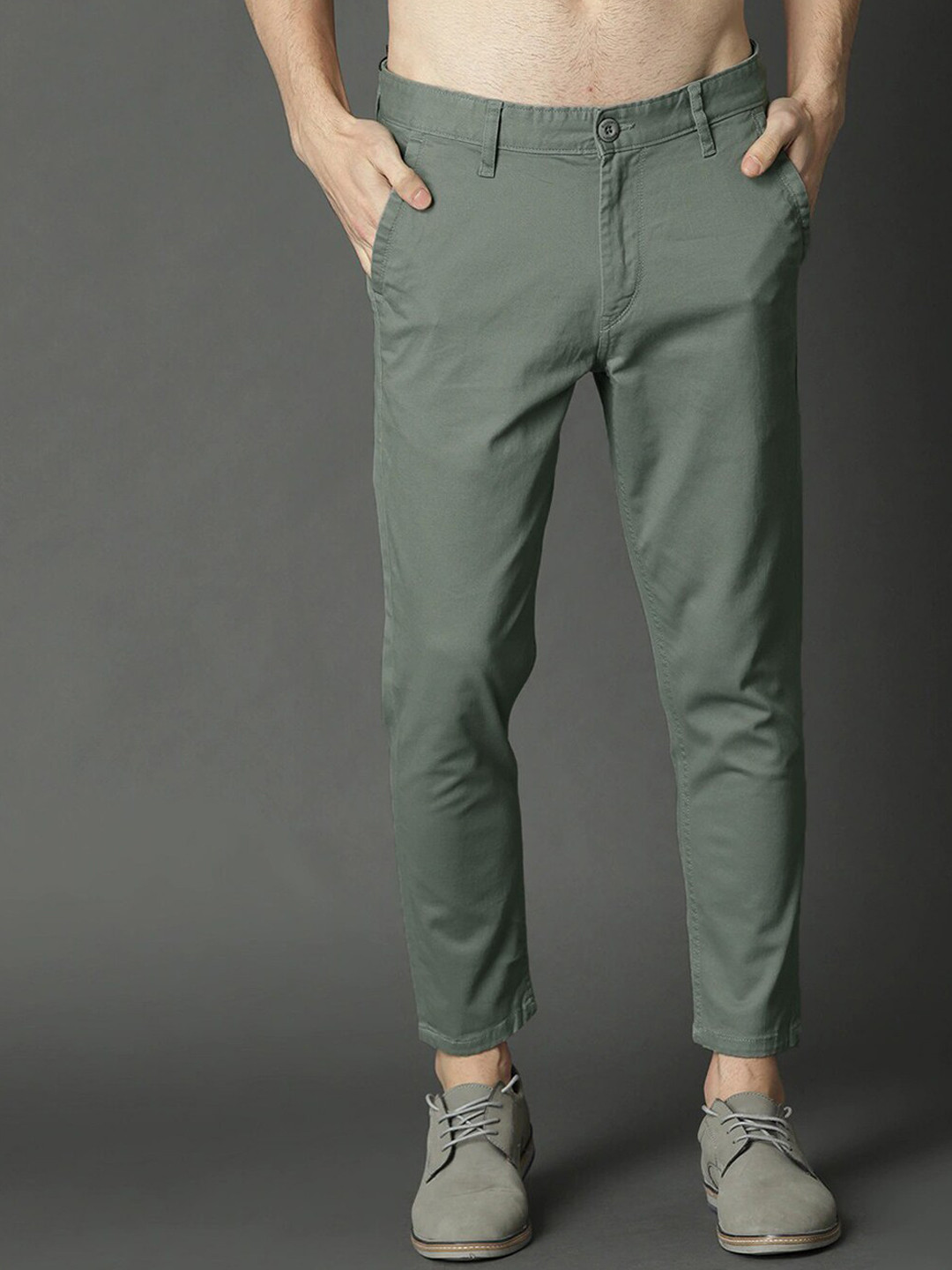 FUBAR Men Comfort Easy Wash Mid-Rise Cotton Chinos Trousers