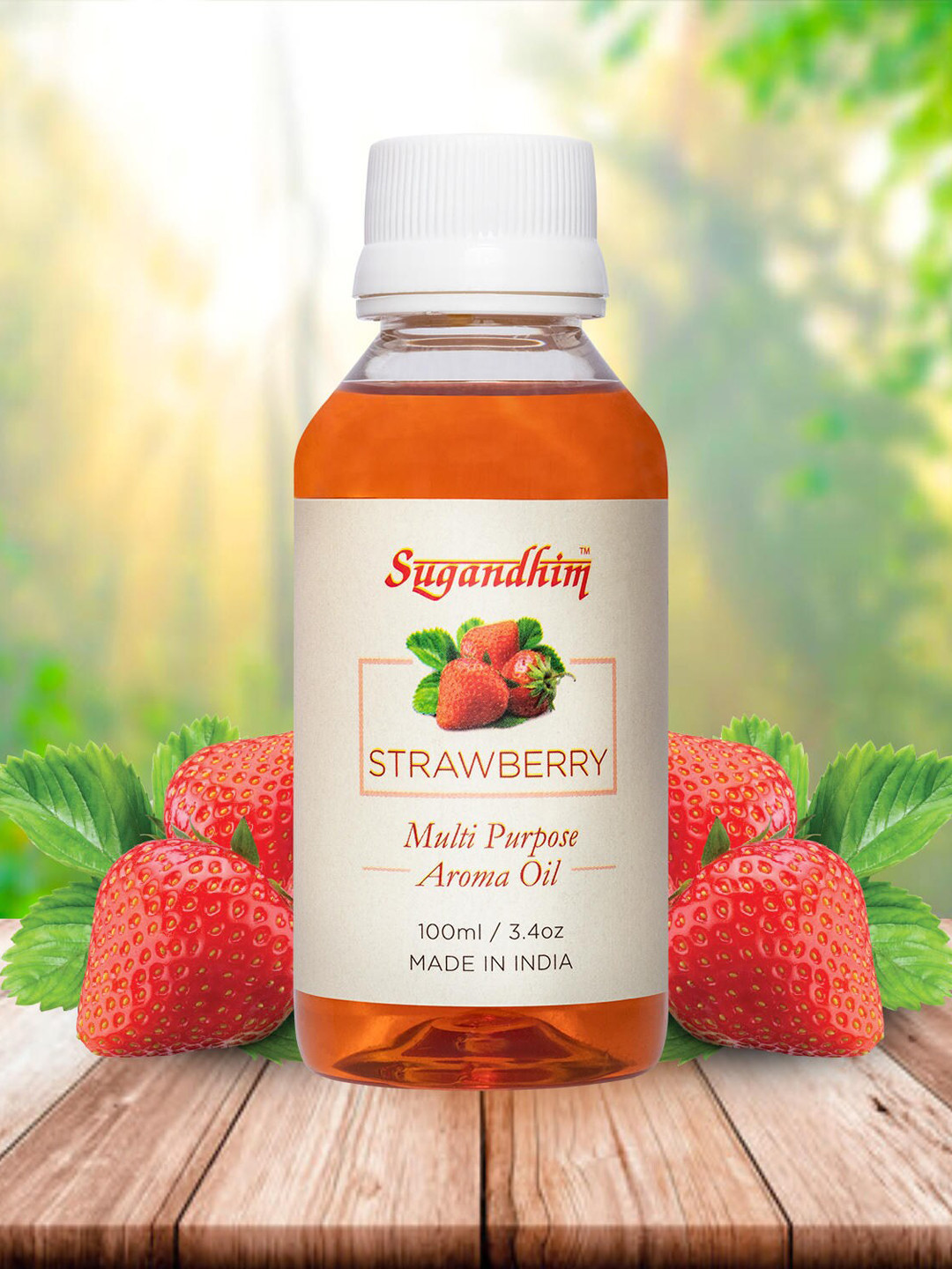 Sugandhim Strawberry Aroma Oil - Sweet Fragrance for Mind & Mood Multipurpose100ml