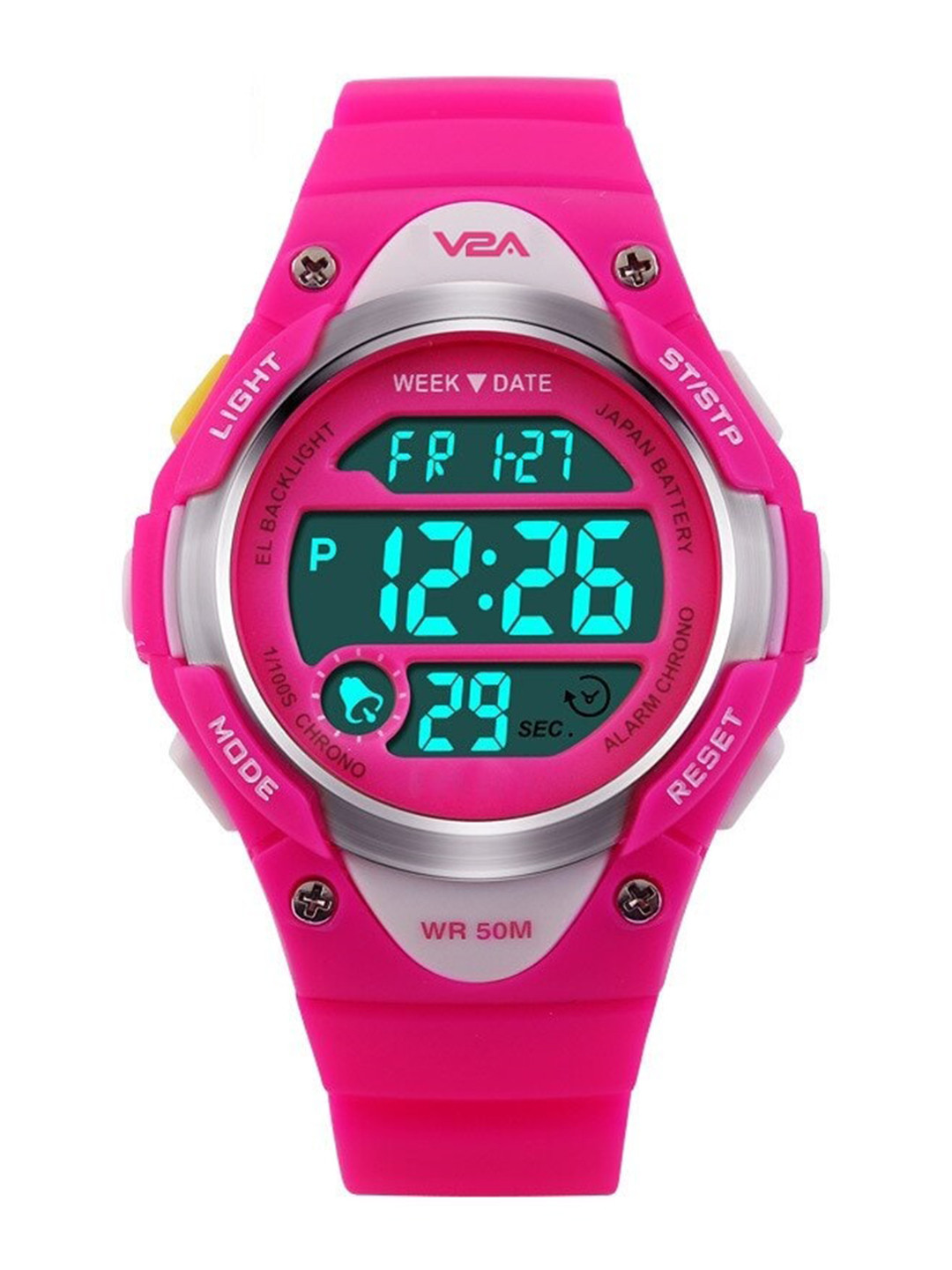 V2A Girls Digital Multi Function Watch V2A-1077-Pink-02