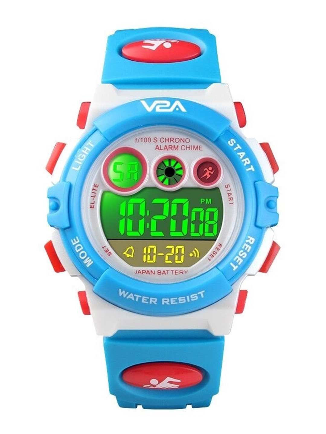 V2A Kids Digital Multi Function Watch V2A-1451-White-Blue-02