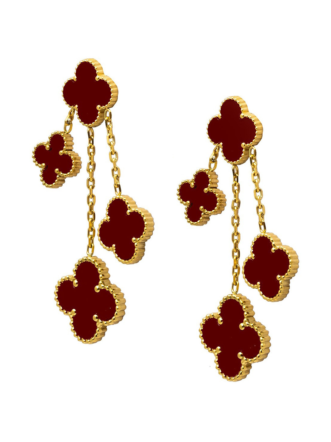 Moon Dust Gold Plated Floral Shaped Drop Earrings