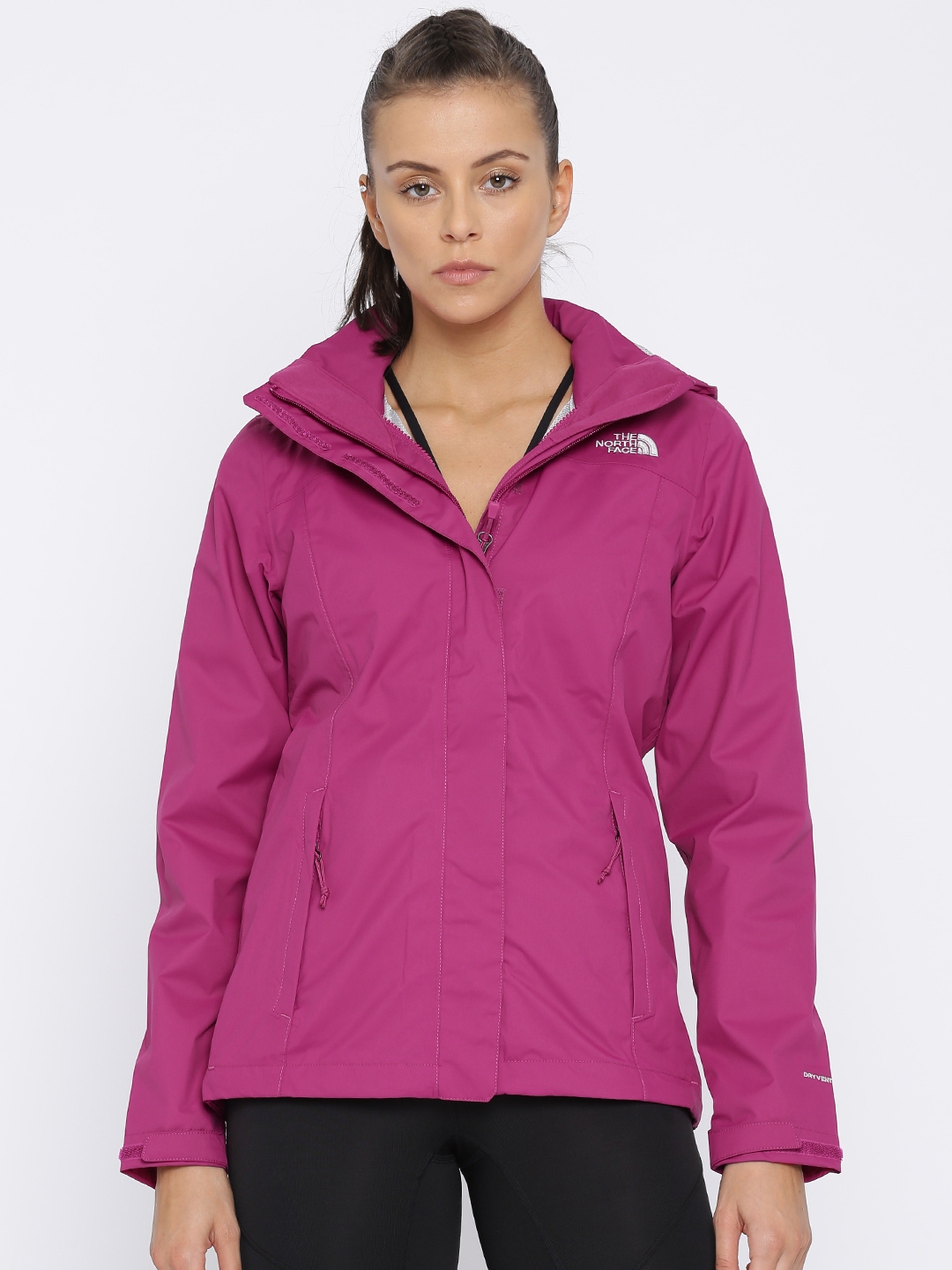 The North Face Women Magenta Solid Sporty Jacket