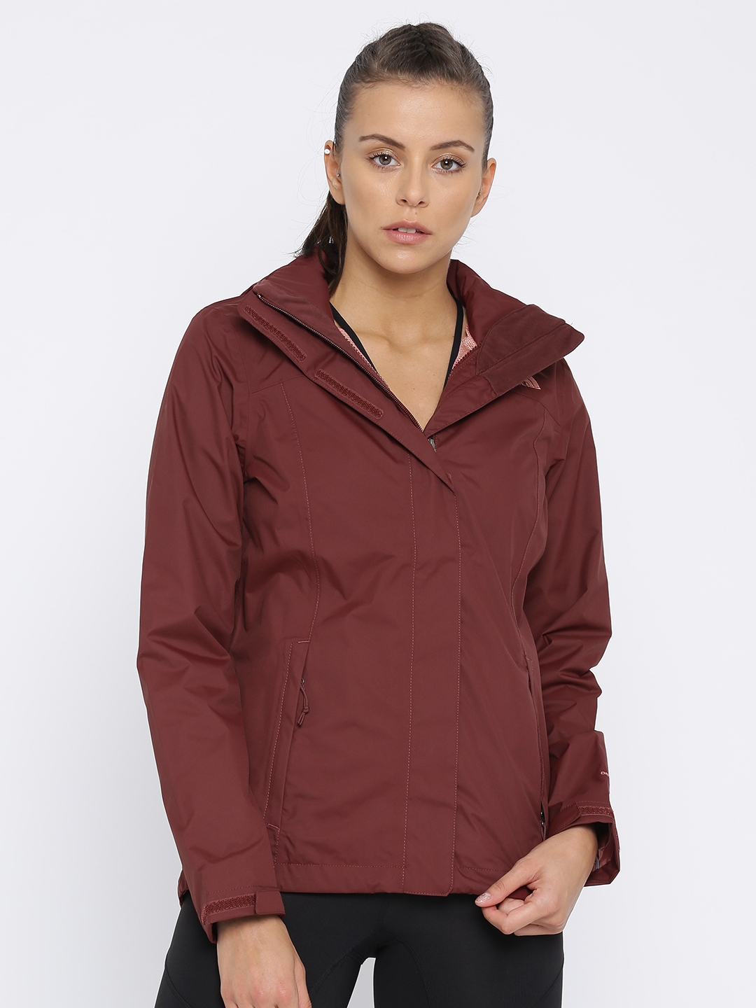 Maroon north face women's deals jacket
