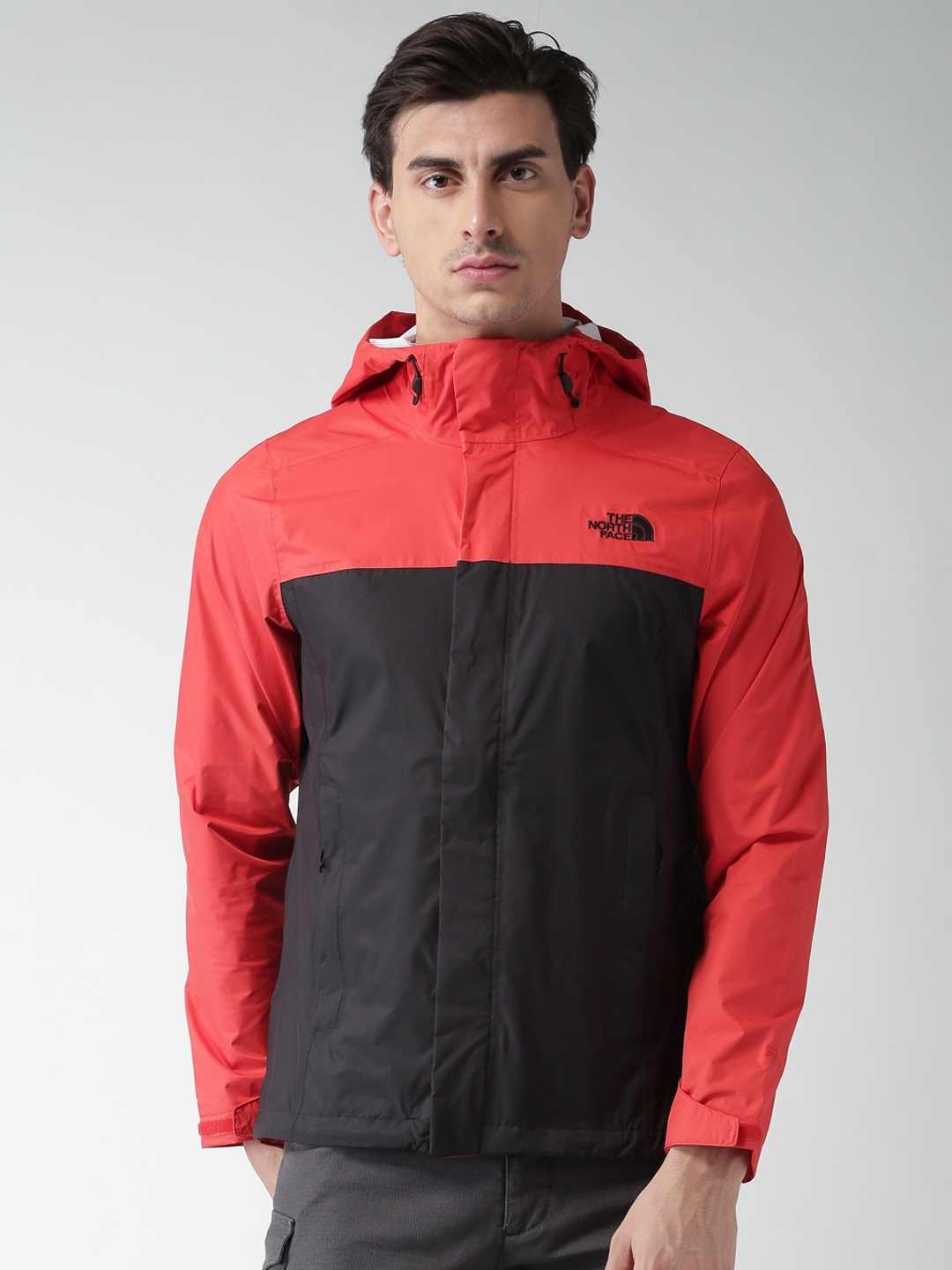 Buy The North Face Men Black Colourblocked Hooded Sporty Jacket