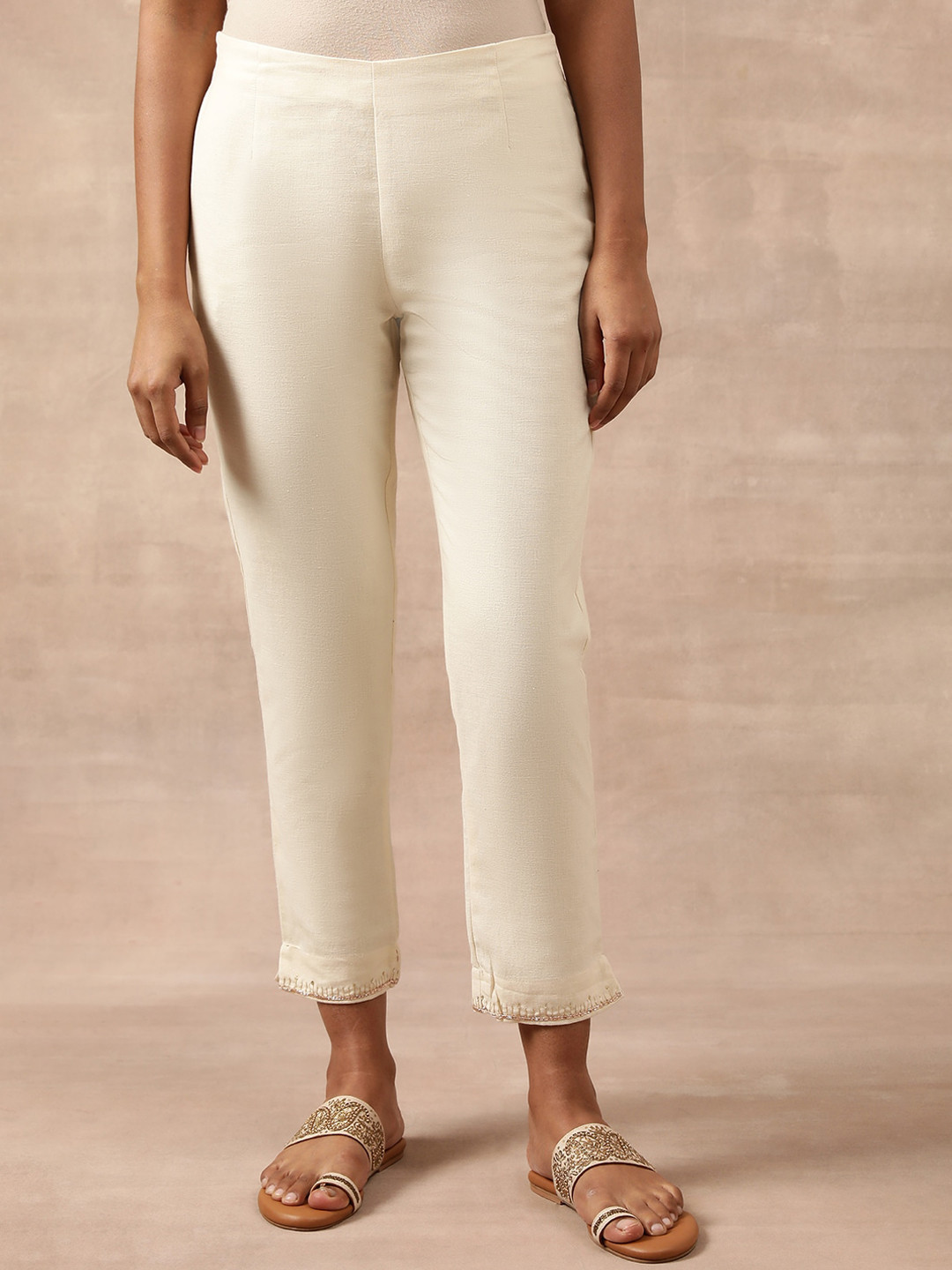 Folk Song  Folksong Collection Mid-Rise Slim Fit Casual Cigarette Trousers