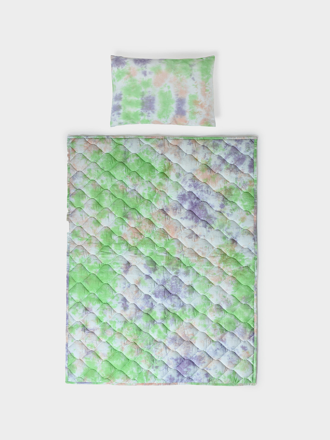 MiArcus Tie & Die Green Comfortable & Soft Comforter and Pillow Set -Comforter- 100x130 cm