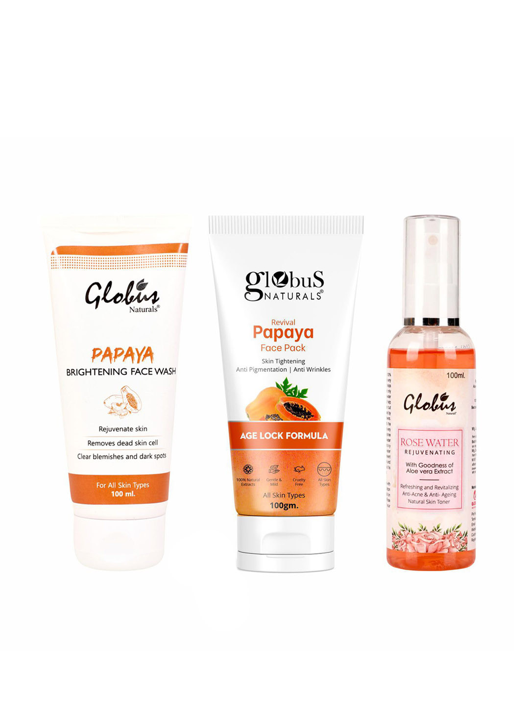 Globus naturals Set Of 3 Tan Removal Beauty Gift Set