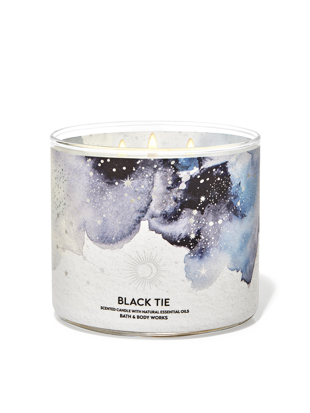 Bath & Body Works Scented 3 Wick Black Tie Abstract Geometric Regular Jar Candles
