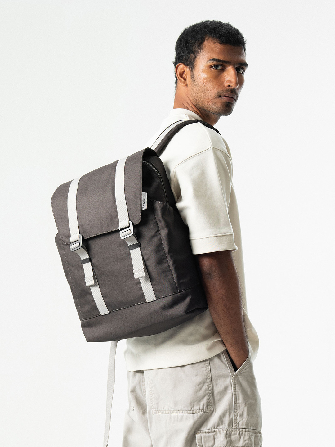 DailyObjects Charcoal Recycled Taiga Laptop Backpack