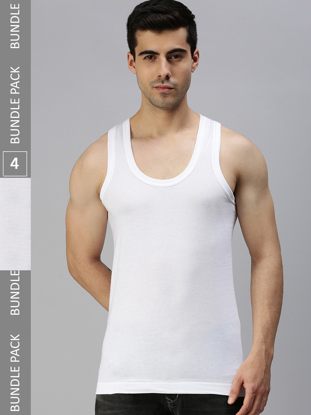 ONN Men Pack Of 4 Cotton Modal Anti odour Innerwear Basic Vests
