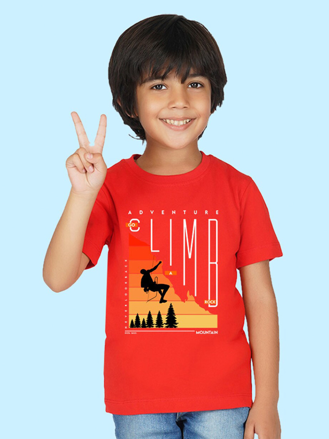 NUSYL Boys Graphic Climb Printed T-shirt