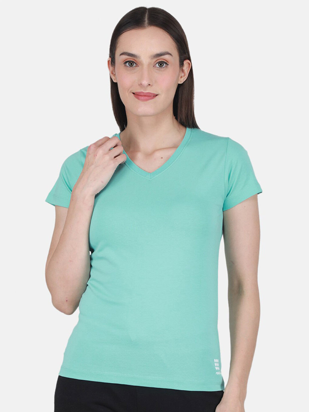 rock it V-Neck Cotton Blend T-shirt