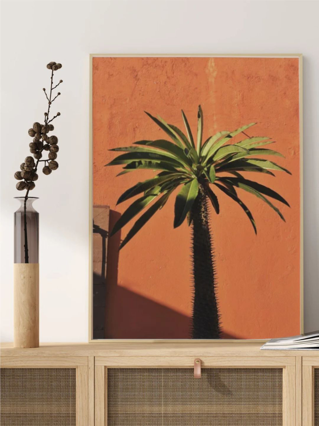 INDIAN CLASSIC ART Green & Brown Palm Tree Desert Wall Art
