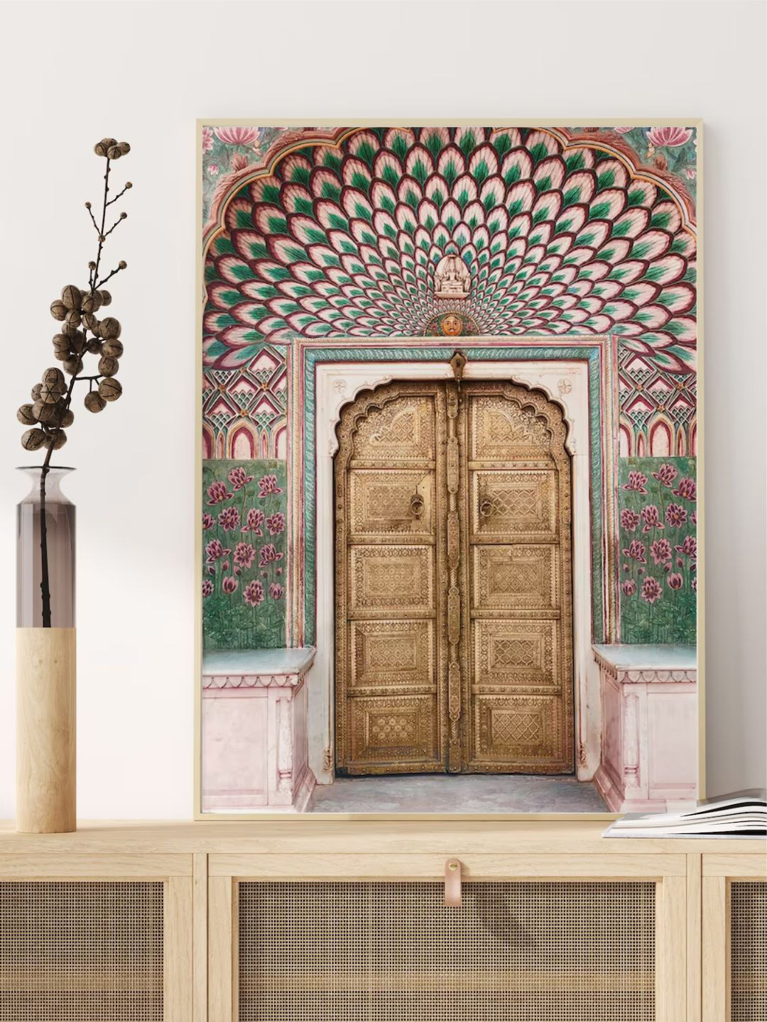 INDIAN CLASSIC ART Door Jaipur Canvas Wall Rectangle Paintings Wall Art - 20 x 30In