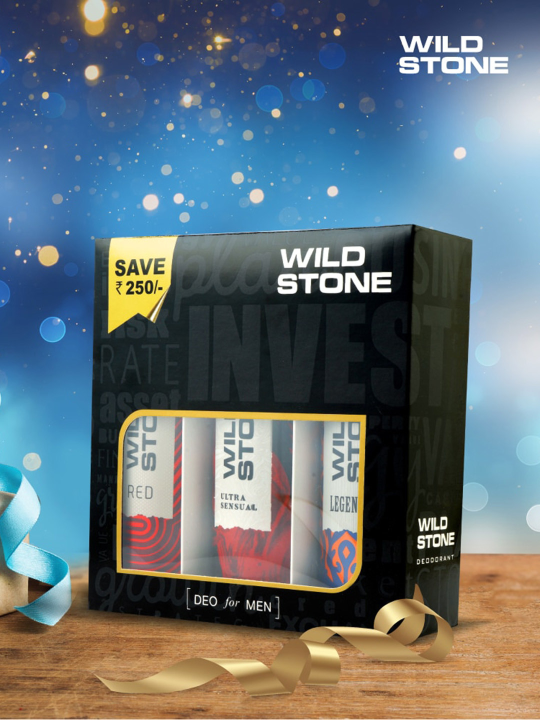 Wild stone Men Set Of 3 Long Lasting Deodorant 200ml Each- Ultra Sensual, Red & Legend