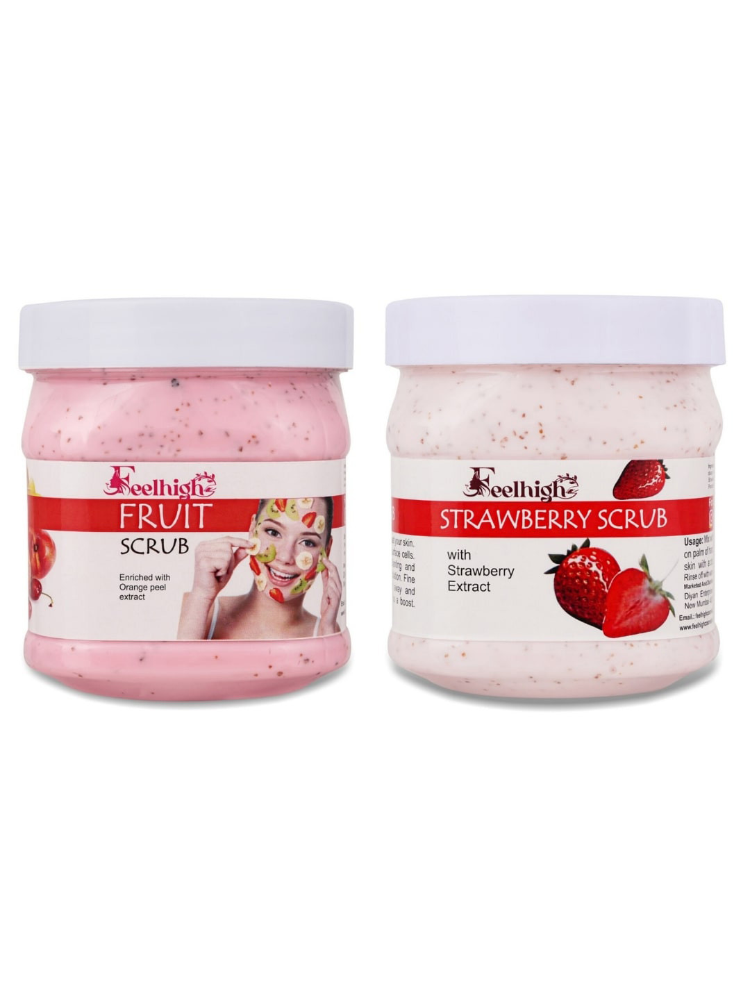 FEELHIGH Set Of 2 Mixfruit Scrub & Strawberry Scrub - 500 ml Each