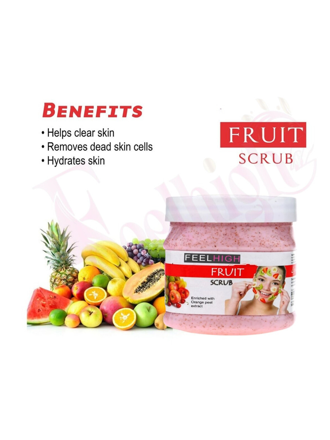 FEELHIGH Set Of 2 Ice Blue Scrub & Fruit Scrub - 500 ml Each