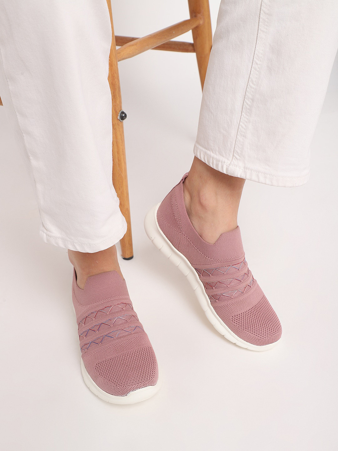 Marc Loire Women Lightweight Mesh Comfort Insole Contrast Slip-On Sneakers