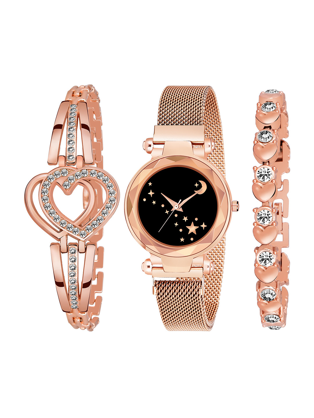 CERO Women Pack Of 3 Bracelet Style Straps Analogue Watch With Bracelet C-Com-B-64-3-Pcs