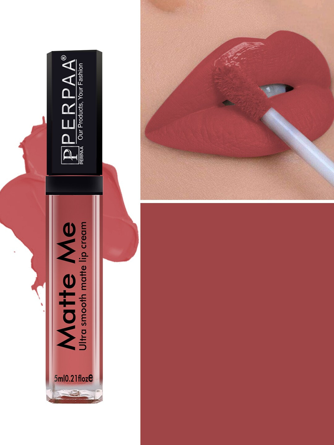 PERPAA Matte Me Ultra Smooth One Stroke Matte Liquid Lipstick 5ml - Peach Nude 121