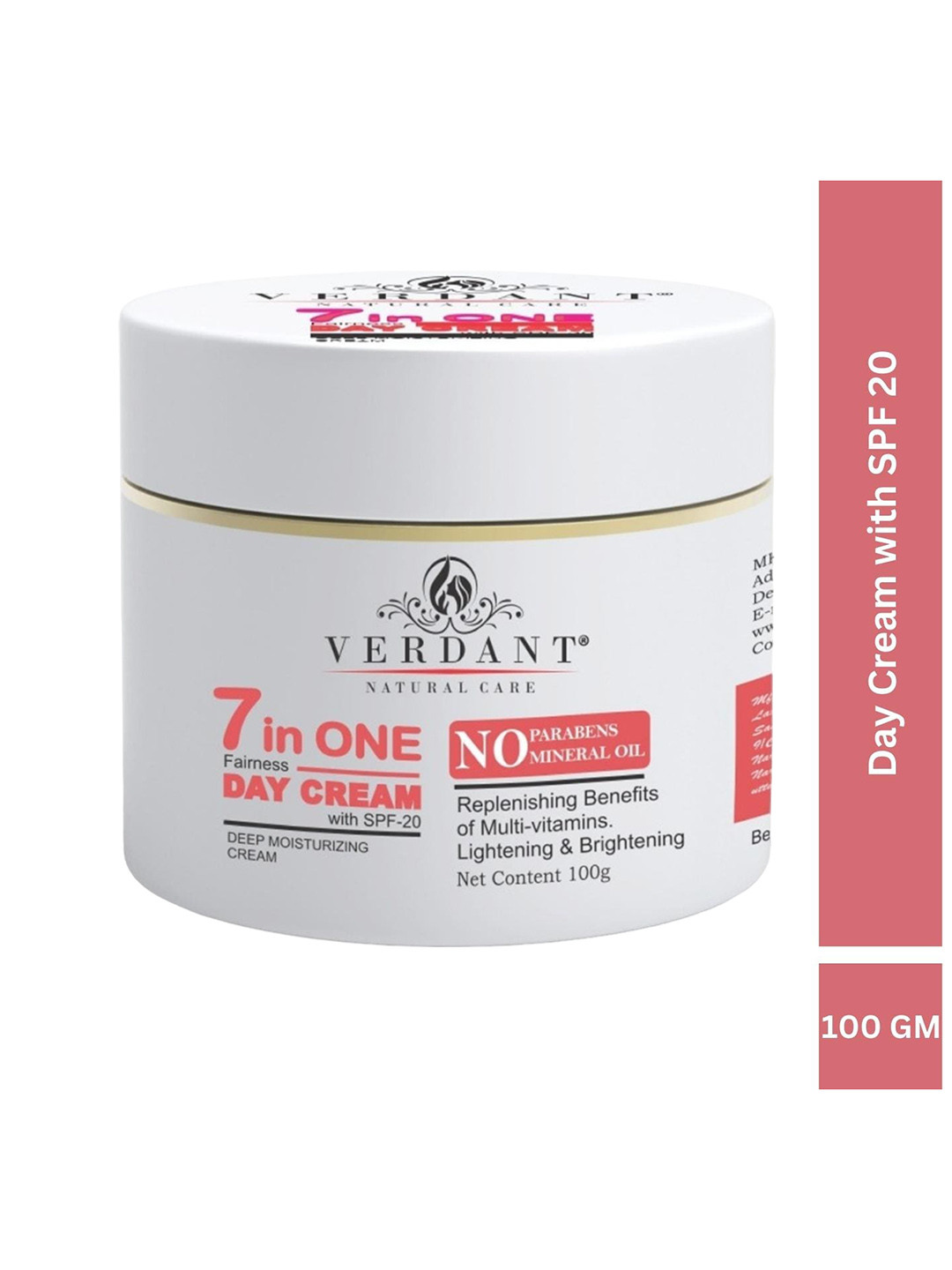 Verdant Natural Care SPF 20 Deep Moisturising 7 in One Fairness Day Cream -100gm