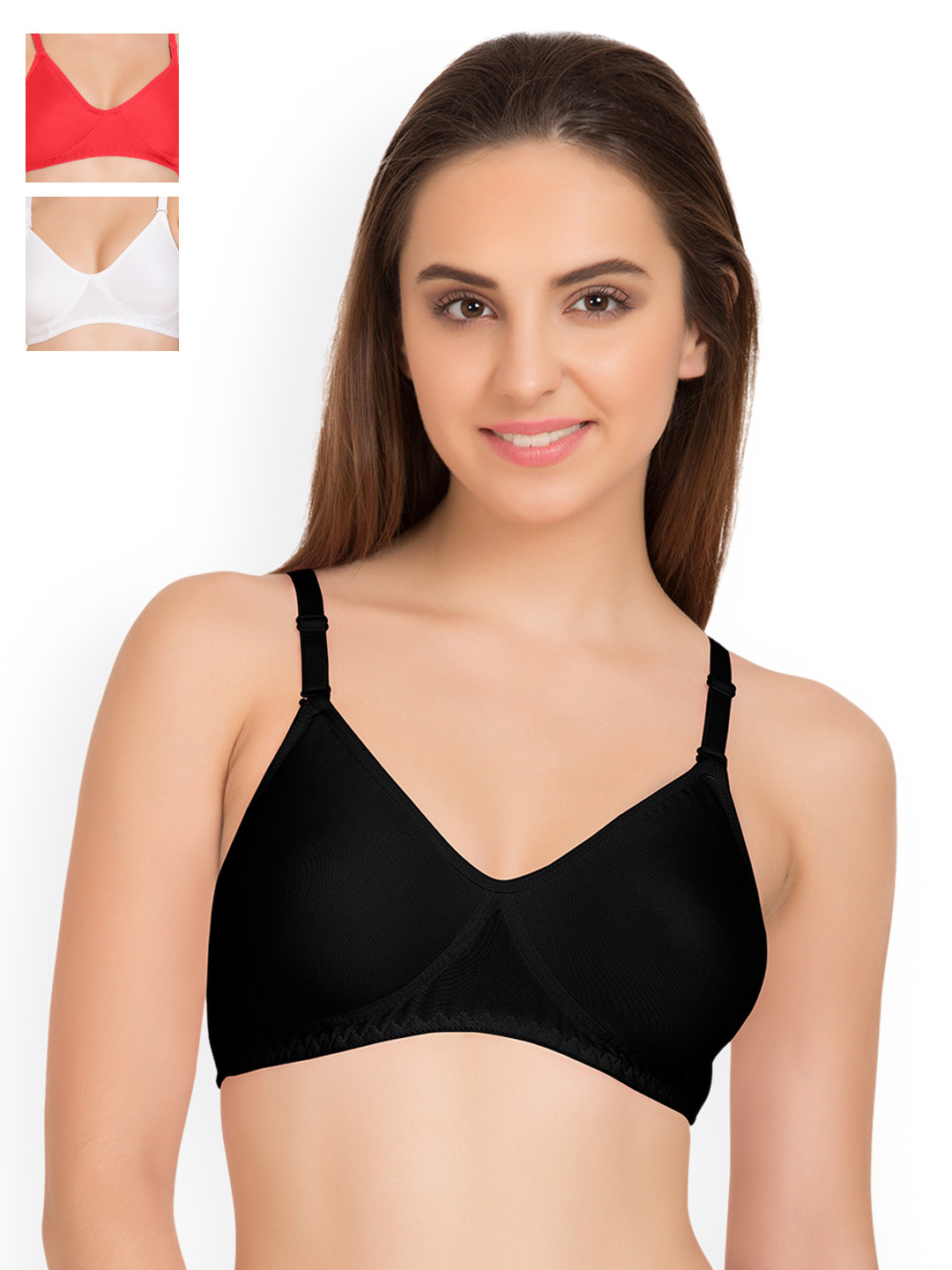Tweens Pack of 3 Non Padded Cotton-Blend Concealer & Side-Shaper T-Shirt Bra