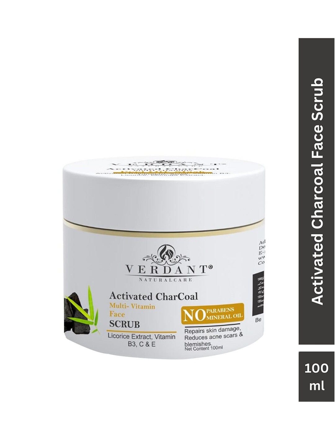 Verdant Natural Care Soothing & Hydrating Activated Charcoal Face Scrub 100ml