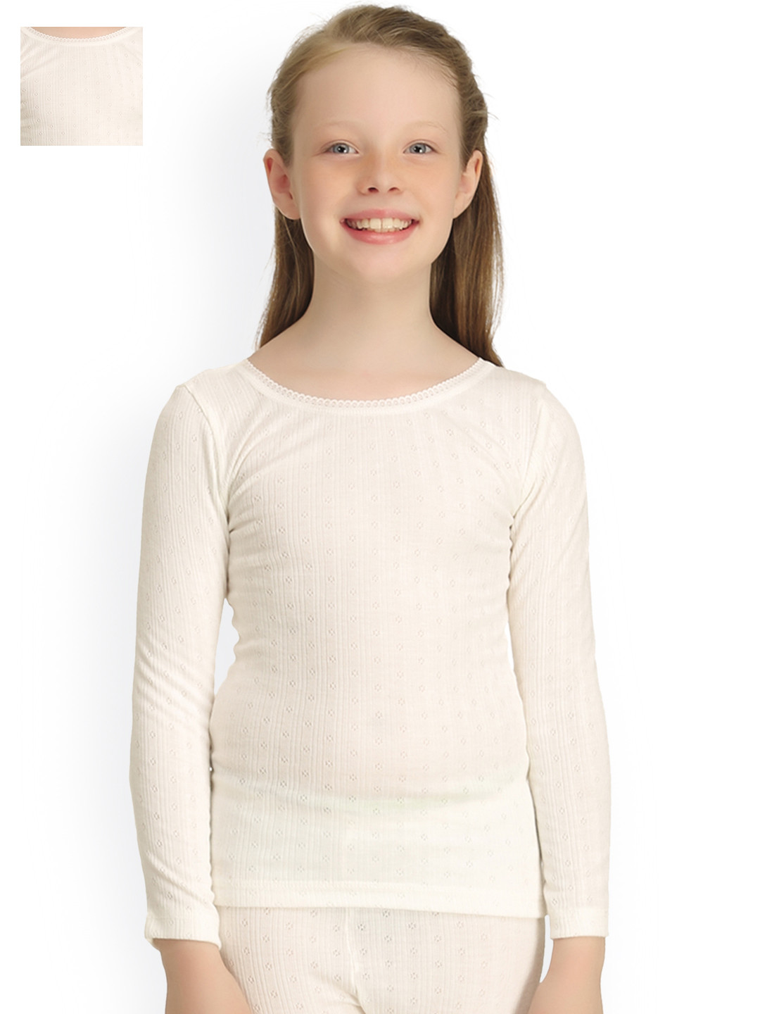 Kanvin Pack of 2 Off-White Thermal Tops 2340OW2340