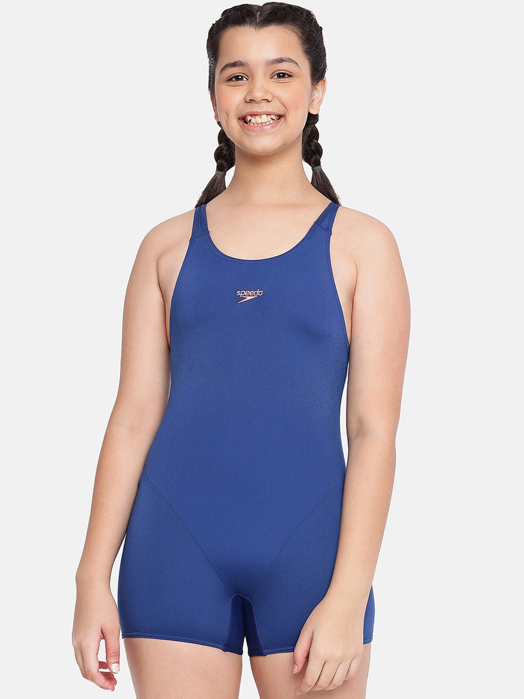 Speedo Girls Printed Medium Coverage Sleeveless Legsuit