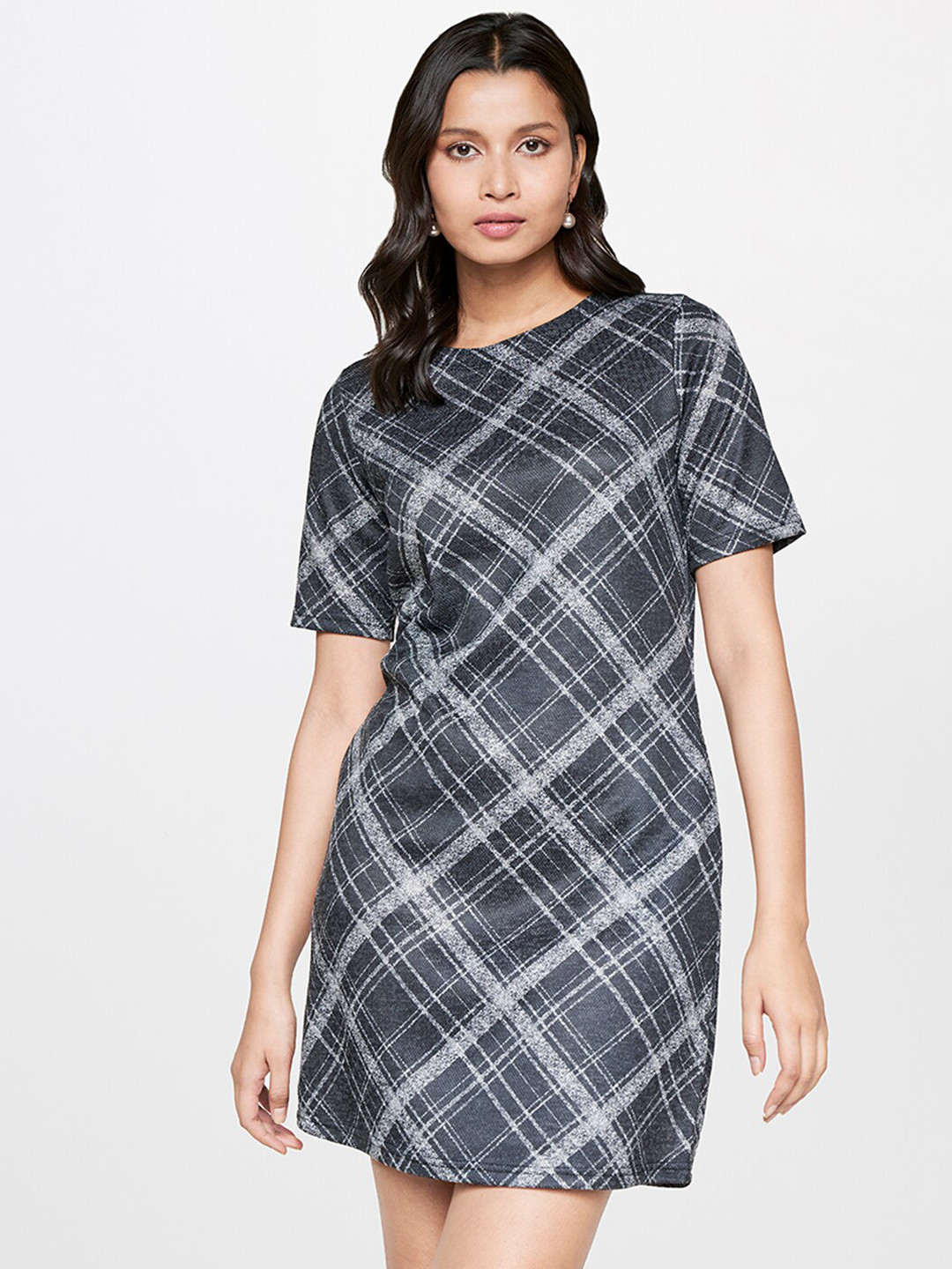 AND Checked Sheath Dress