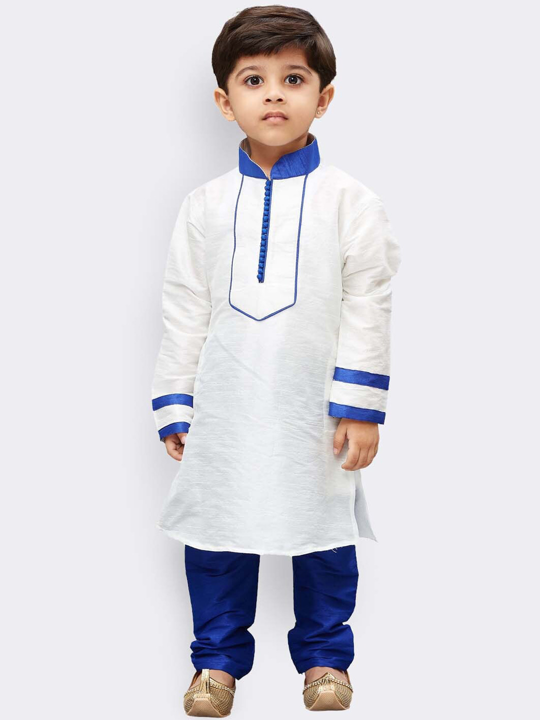 JBN Creation Boys Mandarin Collar Kurta With Churidar