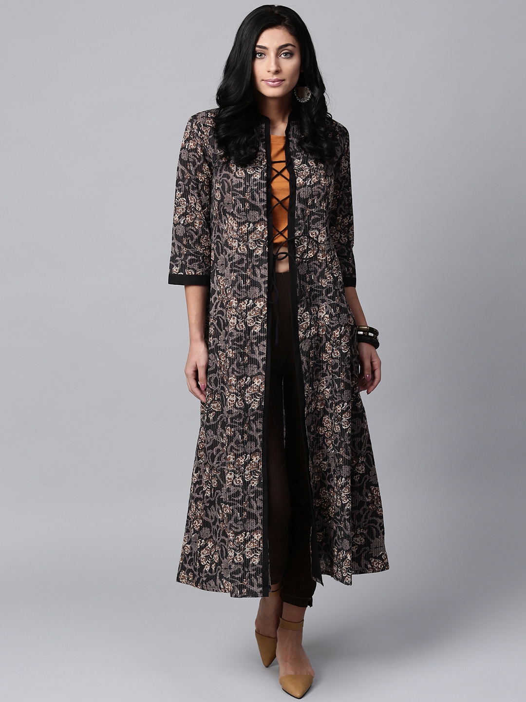 Ethnic longline jacket outlet