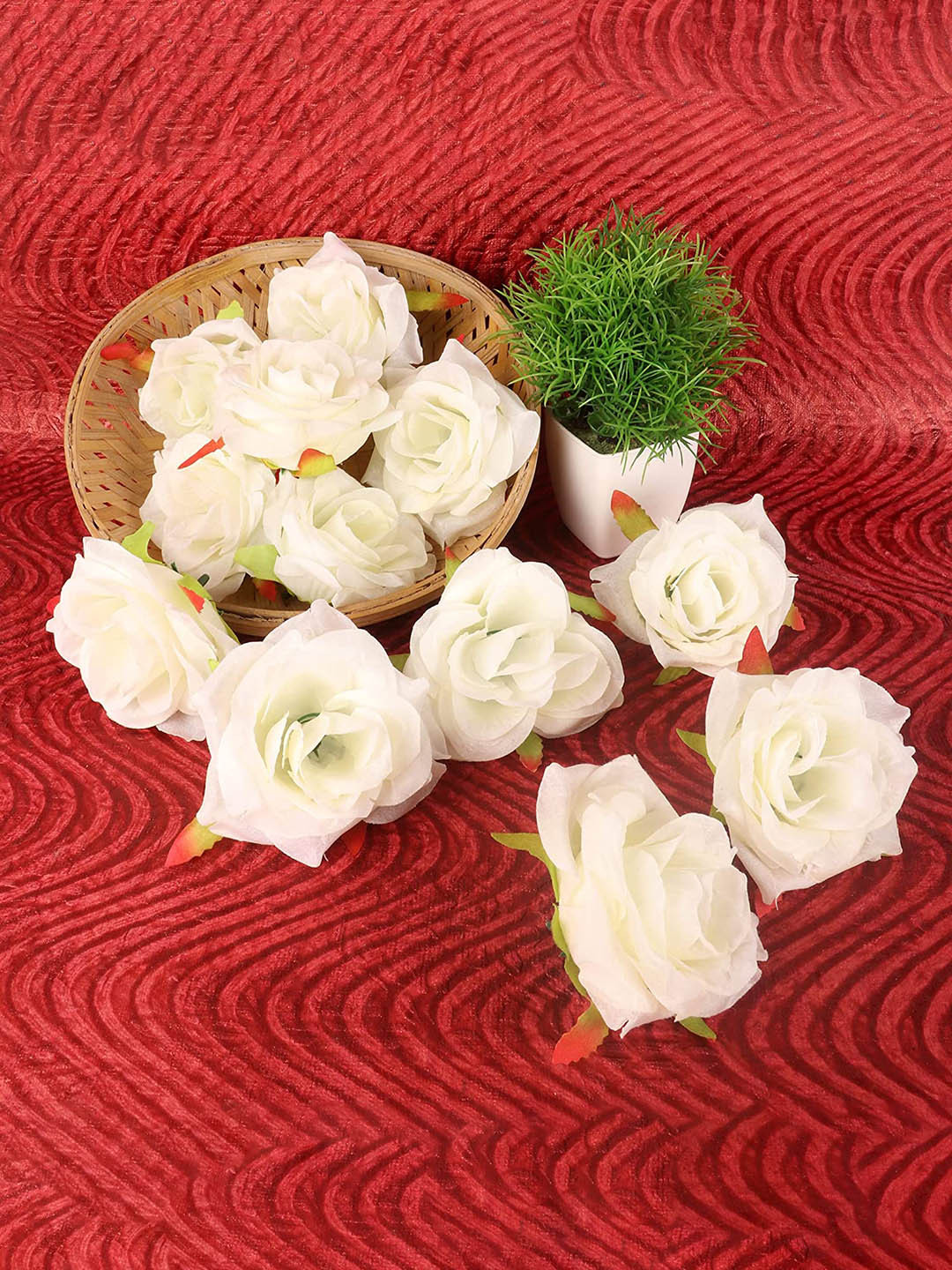 BS AMOR White 12 Pieces Roses for DIY Wedding Flower Arrangements Centerpieces