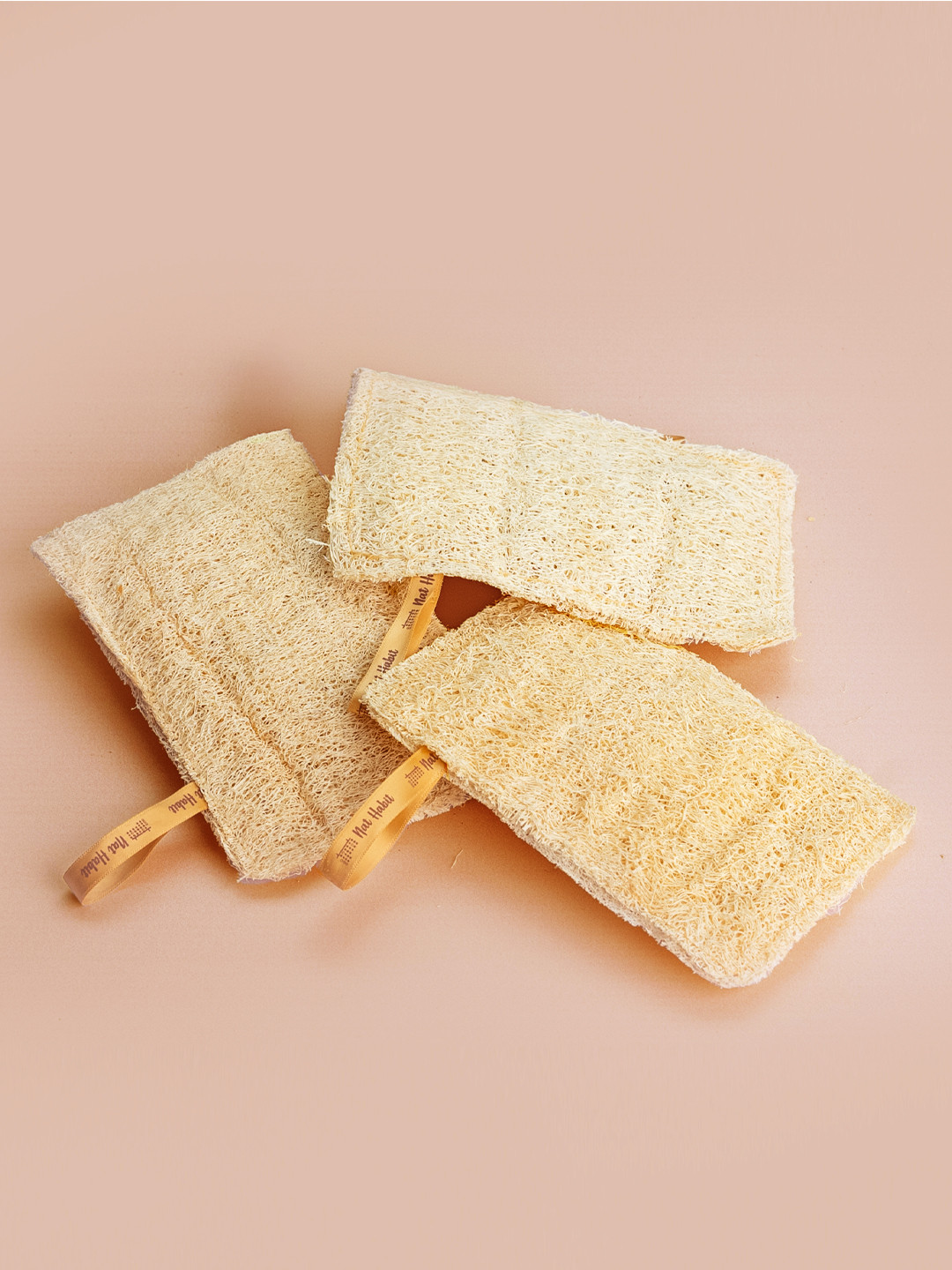 Nat Habit Set of 3 Back To Natural Sun-Dried Loofah Body Sponge & Scrubber