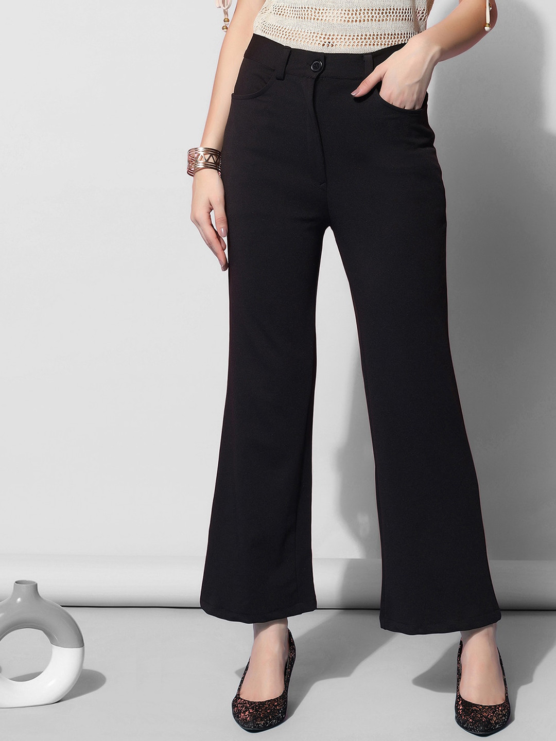 Selvia Women Mid-Rise Bootcut Trousers